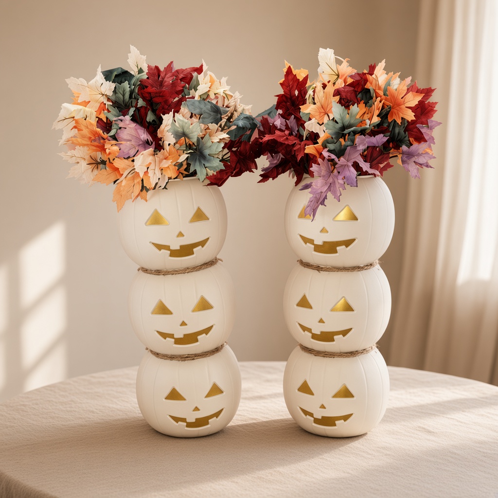 Stacked pumpkin trio